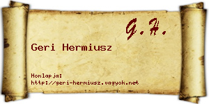 Geri Hermiusz névjegykártya